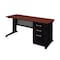 Fusion Fusion Single Pedestal Desks, 24 D X 29 H, 72 W X Wood, Metal MSP7224CH - alternate 1